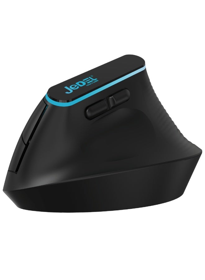 JeDEL W925P Vertical Wireless Mouse, Dual Mode Wireless, Bluetooth - 4800 DPI - Silent Clicks - Recharchable Battery USB C -RGB Lighting - Image 2
